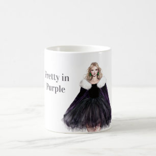 Blond Female Pretty in Purple Dress Coffee Mug