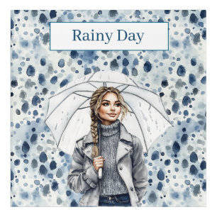 Blond Female Rainy Day Acrylic Print