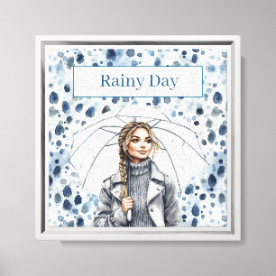 Blond Female Rainy Day Canvas Print
