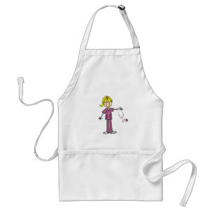 Blond Female Stick Figure Nurse T-shirts Adult Apron