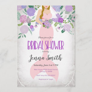 Blond Floral Mermaid Bridal shower invitation