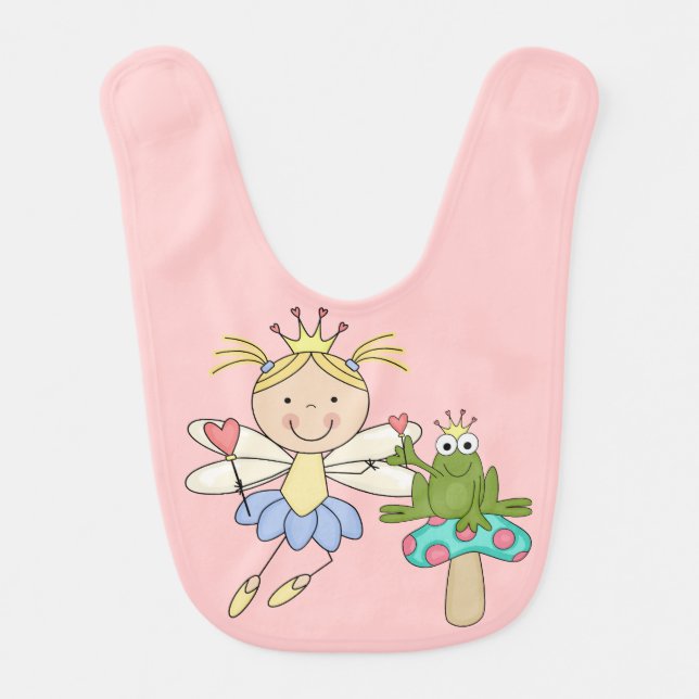 Blond Frog Princess Bib (Front)