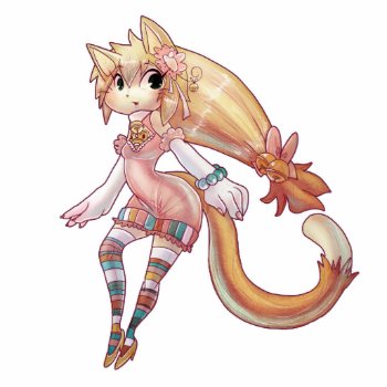 Blond Furry Cat Girl Cutout by saradaboru at Zazzle