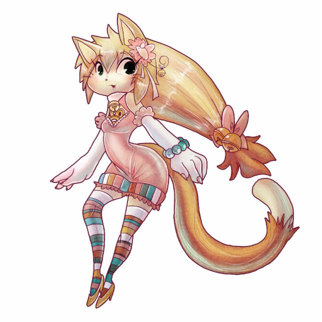 Blond Furry Cat Girl Cutout (Front)
