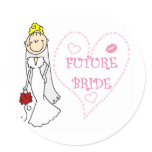 Blond Future Bride Classic Round Sticker