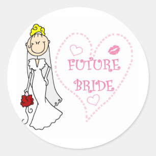 Blond Future Bride T-shirts and Gifts Classic Round Sticker