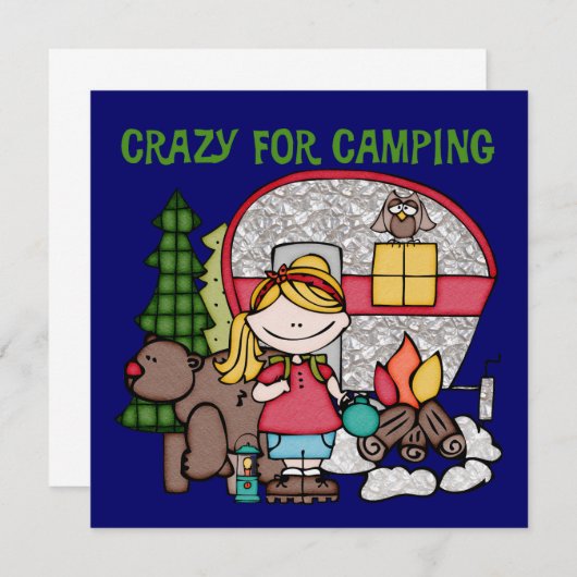 Blond Girl Crazy For Camping (Front/Back)