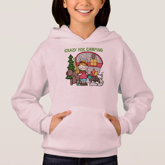 Blond Girl Crazy For Camping Hoodie (Front)