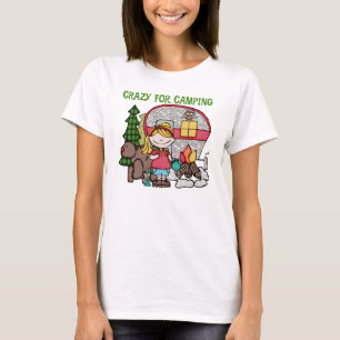 Blond Girl Crazy For Camping T-Shirt