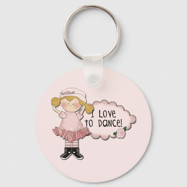 Blond  Girl Dancer Tshirts and Gifts Keychain (Front)