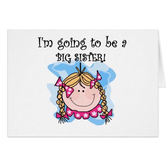 Blond Girl Future Big Sister Cards (Front Horizontal)