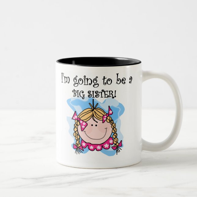 Blond Girl Future Big Sister Two-Tone Coffee Mug (Right)