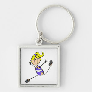 Blond Girl Gymnast Keychain