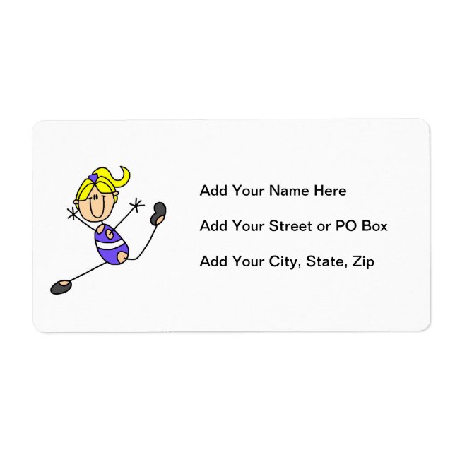 Blond Girl Gymnast Label (Front)