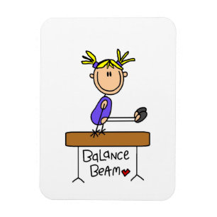 Blond Girl Gymnast on Balance Beam Magnet
