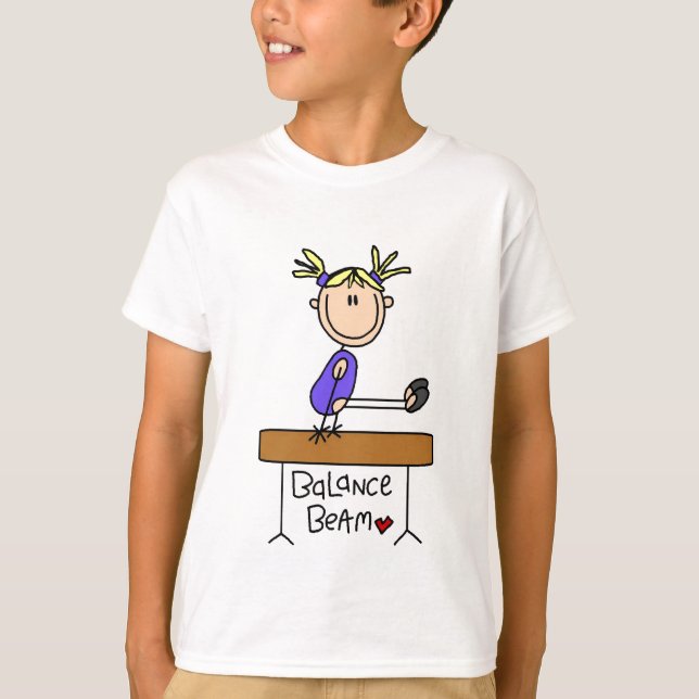 Blond Girl Gymnast on Beam Tshirts and Gifts (Front)