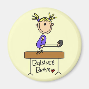 Blond Girl Gymnast on Beam Tshirts and Gifts Magnet