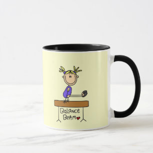 Blond Girl Gymnast on Beam Tshirts and Gifts Mug