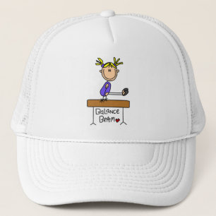 Blond Girl Gymnast on Beam Tshirts and Gifts Trucker Hat
