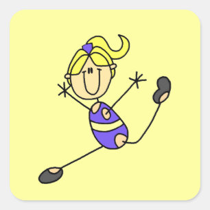 Blond Girl Gymnast Square Sticker