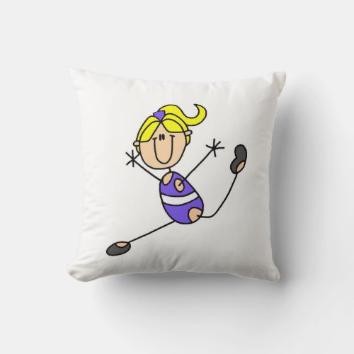 Blond Girl Gymnast Throw Pillow