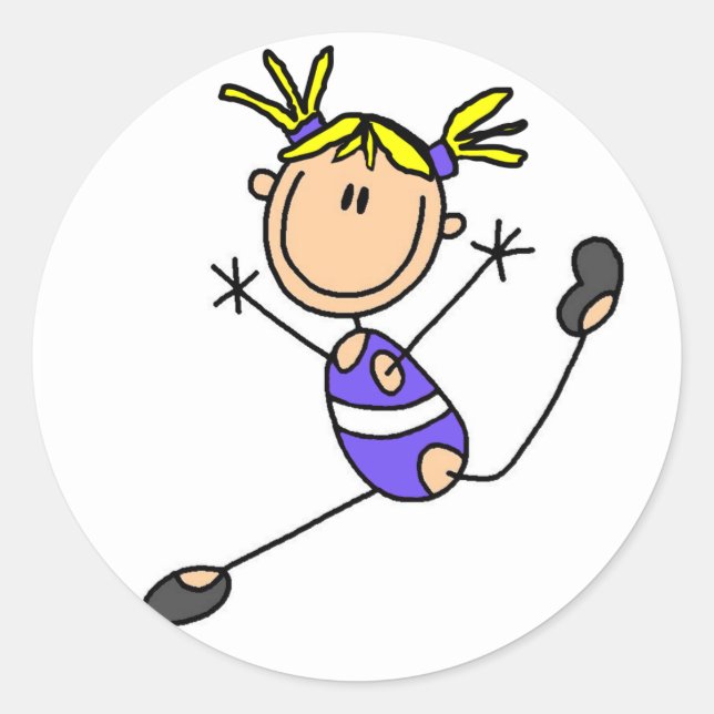 Blond Girl Gymnast Tshirts and Gifts Classic Round Sticker (Front)