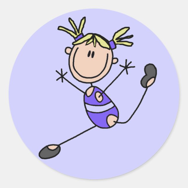 Blond Girl Gymnast Tshirts and Gifts Classic Round Sticker (Front)
