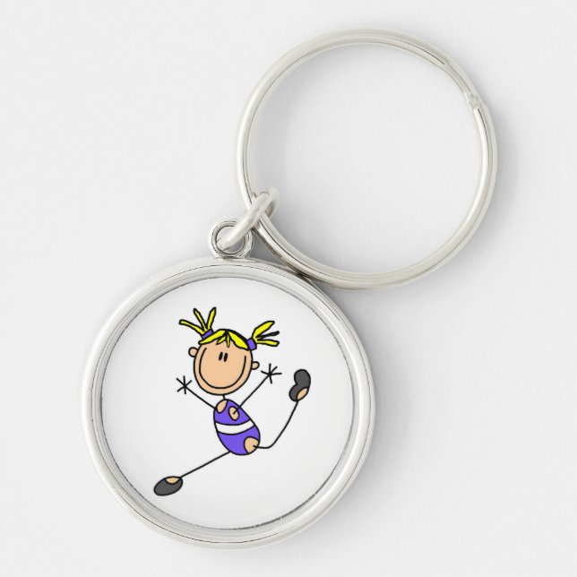 Blond Girl Gymnast Tshirts and Gifts Keychain (Front)