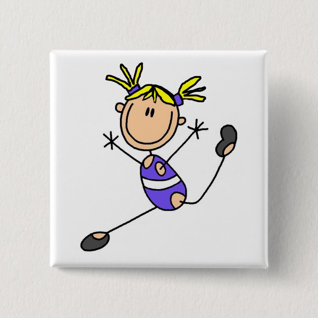 Blond Girl Gymnast Tshirts and Gifts Pinback Button (Front)