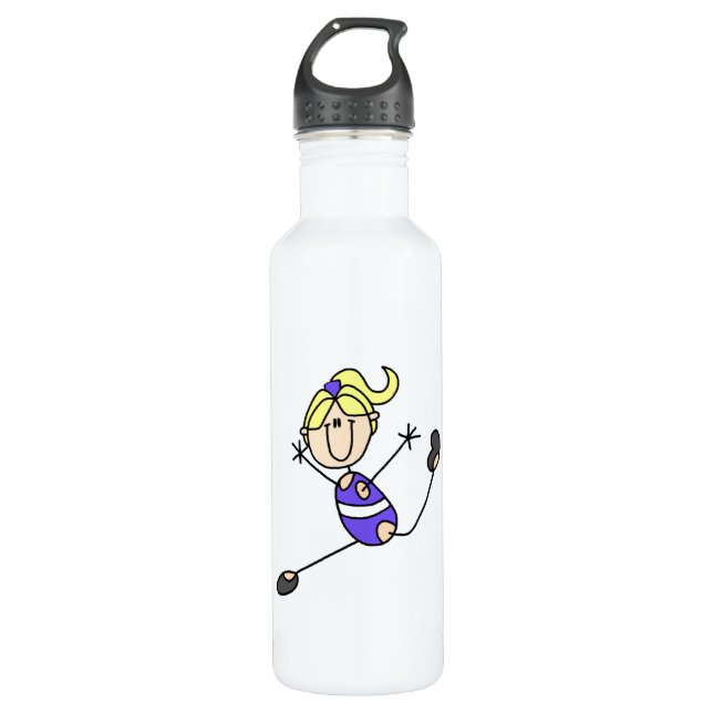 Blond Girl Gymnast Water Bottle (Front)
