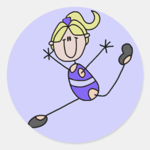 Blond Girl Gymnastics T-shirts and Gifts Classic Round Sticker