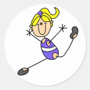 Blond Girl Gymnastics T-shirts and Gifts Classic Round Sticker