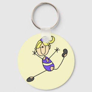 Blond Girl Gymnastics T-shirts and Gifts Keychain