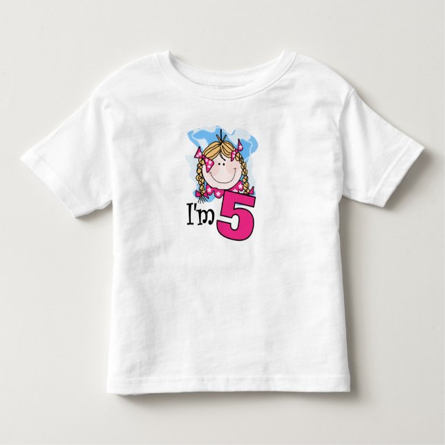 Blond Girl I'm Five Toddler T-shirt (Front)