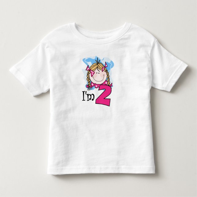 Blond Girl I'm Two  Toddler T-shirt (Front)