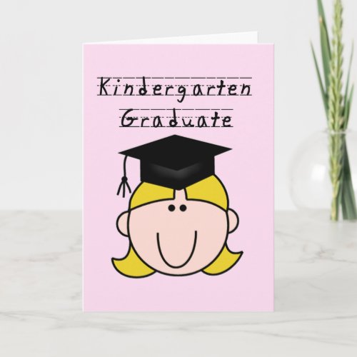 Blond Girl Kindergarten Graduate Card