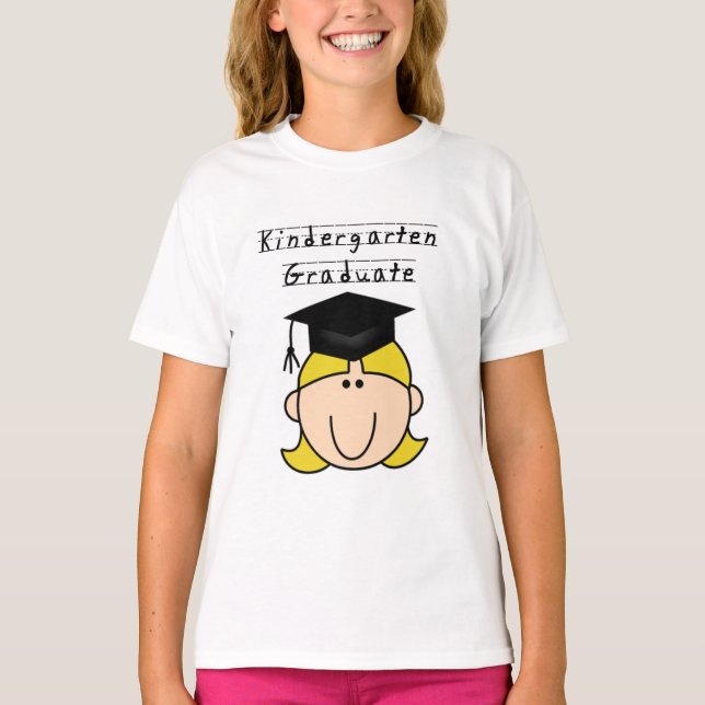 Blond Girl Kindergarten Graduate T-Shirt (Front)