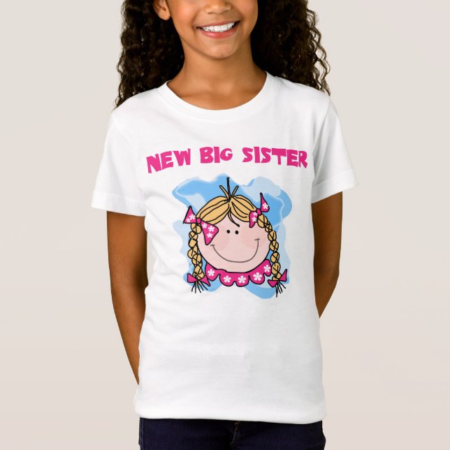Blond Girl New Big Sister T-Shirt (Front)