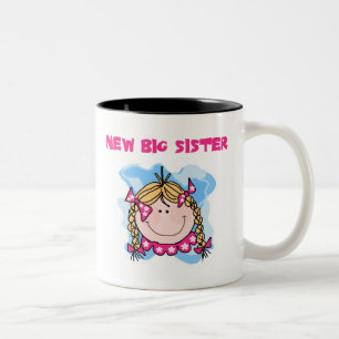 Blond Girl New Big Sister Two-Tone Coffee Mug