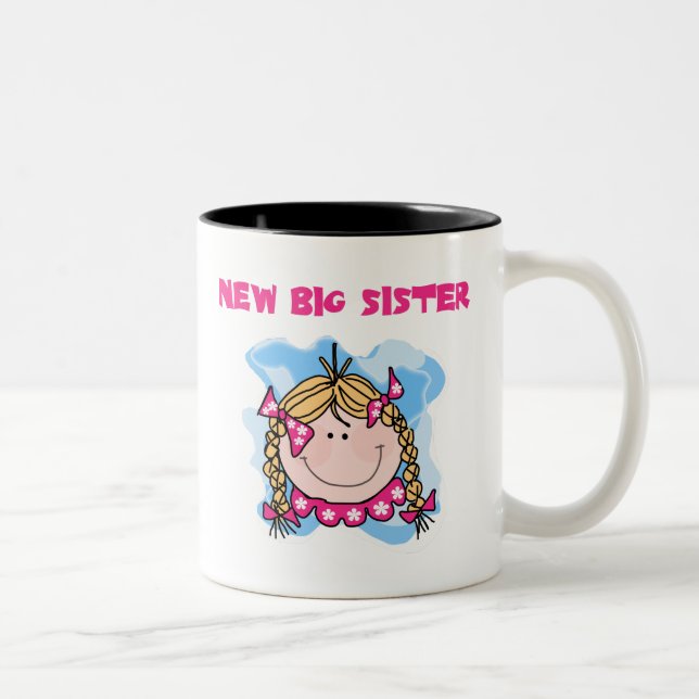 Blond Girl New Big Sister Two-Tone Coffee Mug (Right)