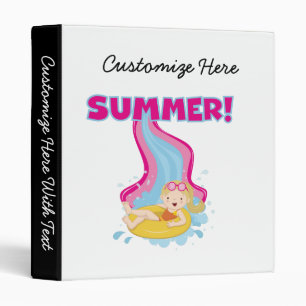 Blond Girl Summer 3 Ring Binder