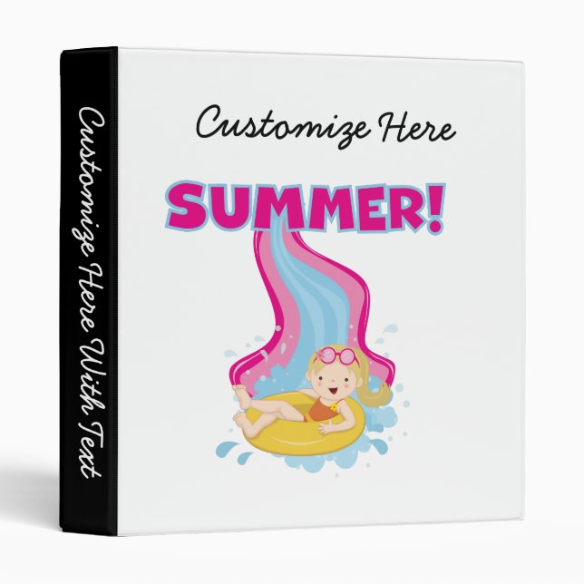 Blond Girl Summer 3 Ring Binder (Front/Spine)