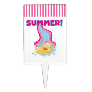 Blond Girl Summer Cake Topper