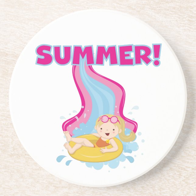 Blond Girl Summer Coaster (Front)