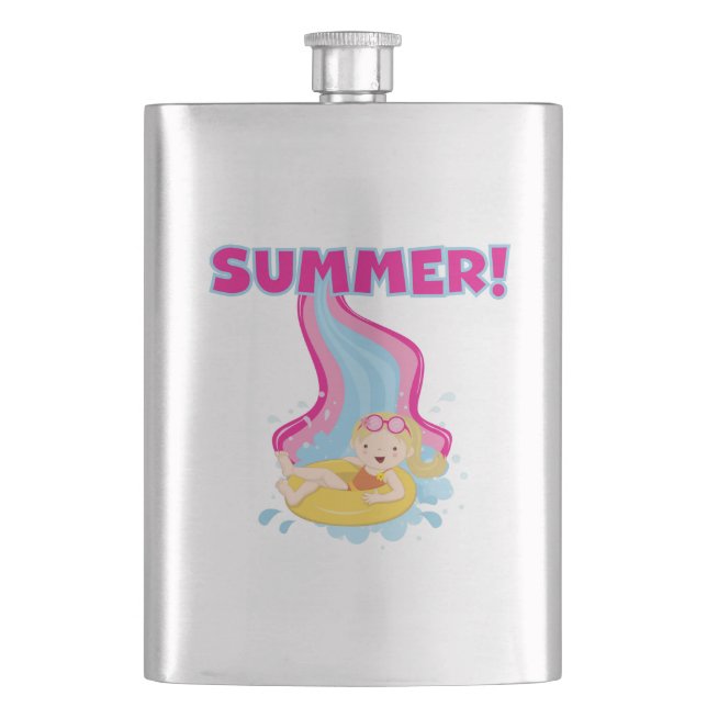Blond Girl Summer Flask (Front)