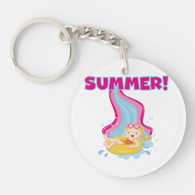 Blond Girl Summer Keychain (Front)