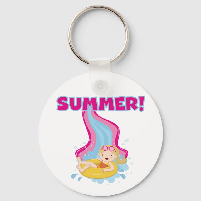Blond Girl Summer Keychain (Front)