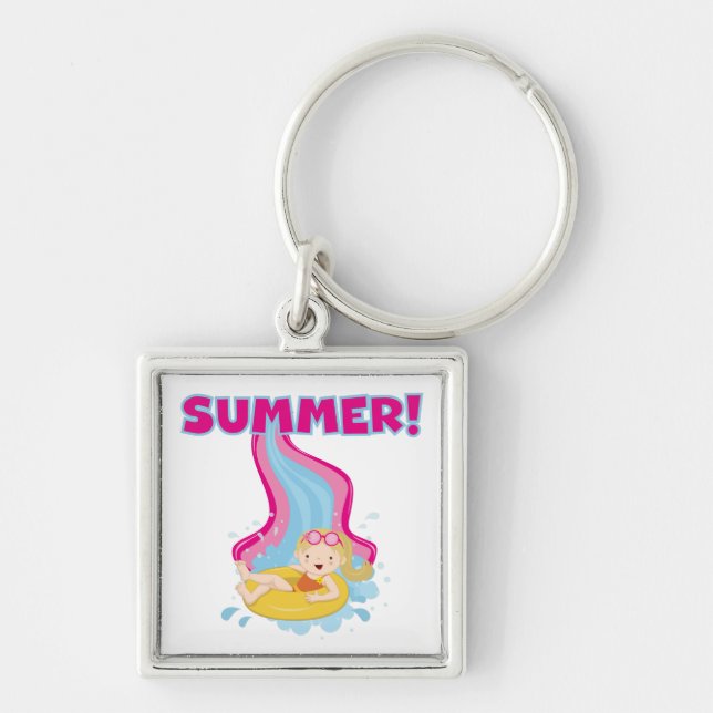Blond Girl Summer Keychain (Front)
