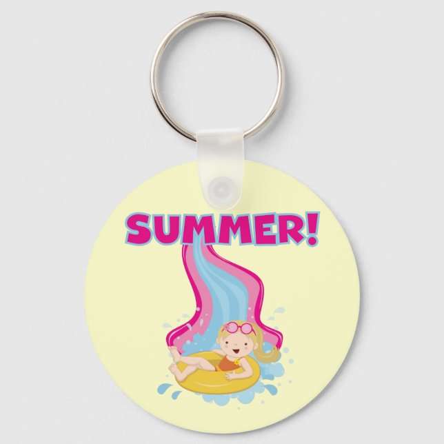 Blond Girl Summer Keychain (Front)