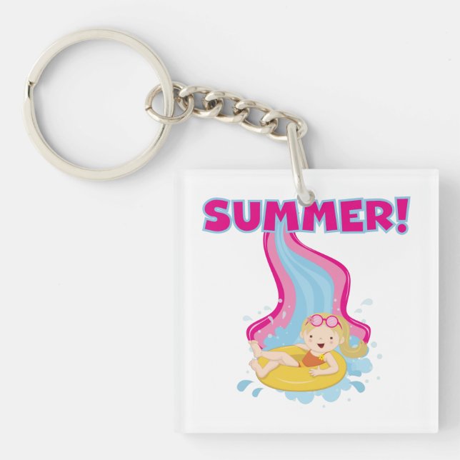 Blond Girl Summer Keychain (Front)